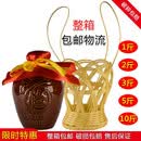 陶瓷空酒瓶土陶酒坛酒罐子带密封盖一斤二斤三斤空酒坛子龙凤酒瓶 5斤装空酒瓶+红布飘带+陶瓷盖
