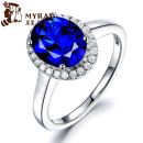 米莱珠宝 坦桑石戒指 18k金镶钻石 椭圆形坦桑蓝色宝石戒指女 15个工作日高级定制2.09克拉5A级