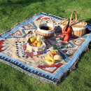 思依然（SIYIYAN）户外毛毯野餐毯桌布露营毯子毯波西米亚帐篷野营垫沙发毯蛋卷桌 线毯-莫西干之花【加重】 7人180*260cm/2.6KG