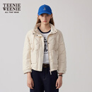 Teenie Weenie小熊棉服女秋冬简约风休闲通勤立领棉服外套上衣女 象牙白 S (160)