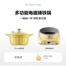 电磁炉家用灶智能珐琅锅预约多功能火锅炒菜全自动节能电磁炉 电磁炉(小鹅黄)+25cm(珐琅锅)
