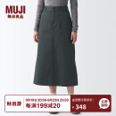无印良品 MUJI 女式 丝光斜纹 裙子 半裙 BEK37C2A 半身裙 炭灰色 L(165/70A)
