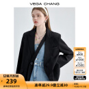 VEGA CHANG小西装女春秋2024新款纯色韩版高级感小众设计感女士西服西装外套 黑色 S