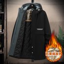 卡尔仕大码男装棉衣外套男中长款春秋冬胖子棉服宽松加肥加大显瘦风衣潮 冬季棉衣 6XL（220-239斤）