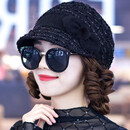 纤缕帽子假发一体女短卷发假发逼真自然帽子带头发秋冬中老年帽子发套 黑色帽子+自然黑假发
