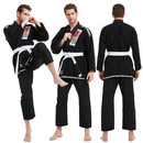 GINGPAI巴西柔术道服防磨衣男女专业训练服BJJ GI巴柔道服成人加厚轻量级 柔术服黑色 A1