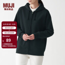 无印良品（MUJI）男女通用 紧密编织 毛圈棉 拉链连帽衫 男式女式无性别 ABI05A1A 黑色 XXS-XS (150/72A)