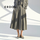 ERDOS 伞裙纯色职场通勤风A字裙中长款女半身裙 海鸥灰 170/72A/L