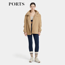 PORTS宝姿商场同款早春新品女装长袖中长风衣外套LP8J068GWP023 卡其 M