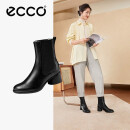 爱步（ECCO）靴子女 冬季休闲粗跟切尔西女靴皮靴 雕塑222433 黑色22243301001 36