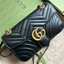 【二手99新】全套 G古ucci驰黑金marmont22爱心包 女士单肩斜挎包 奢侈品箱包 26 单肩包