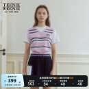 Teenie Weenie小熊2024年夏季新款假两件学院风针织短袖薄款女 浅粉色 160/S