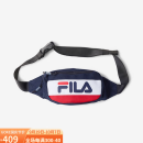 斐乐（FILA）腰包胸包男女情侣单肩斜挎包时尚简约LOGO旅行运动休闲百搭逛街包 410 PEACOAT 蓝色/白色/红色 one size均码