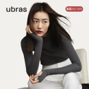 ubras【特卖】一字领堆堆袖轻暖肌底打底上衣百搭柔软内搭打底衣女 黑色 均码