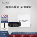 Calvin Klein Jeans男士商务休闲双面用ck字母金属扣孔腰带节日礼物HC593H36 002-磨砂黑 95cm