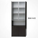 红苹果书柜置物架落地书架简约现代环保组合书柜单双三玻璃门R732 R732黑橡0.8米