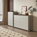 凯萨罗列  KSALOY五斗八斗柜实木柜意式极简卧室客厅轻奢床尾靠墙储物柜高端收纳柜 五斗柜+1.6米八斗柜【卡其灰色】 【FAS级环保+不沾指纹烤漆】