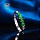 ROYALPICK定制翡翠戒指女戒18k金绿色蛋面排戒送人妈女朋友老婆节生日礼物 翡翠戒指（定制10天发货）