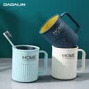 JAJALIN 简约洗漱杯牙刷杯加厚牙缸 刷牙杯情侣牙杯北欧式塑料杯 淡蓝色