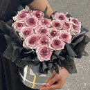 家羽七夕情人节礼物送女友乌梅子酱花束永生花玫瑰花香皂花老婆媳妇 【21朵一笑倾城】抱抱桶白-送气 20*20*30cm