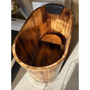 小户型泡澡木桶浴桶加高不占地儿童药浴熏蒸桶大人全身洗澡桶 长80宽60高70cm(无盖