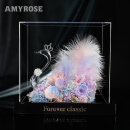 AMYROSE永生花白天鹅玫瑰花高级感摆件礼盒生日新婚礼物送女朋友 天鹅湖系列-幻彩