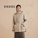 ERDOS 宽松保暖连帽收腰时尚休闲宽松百搭女棉服外套 大地驼 165/84A/M