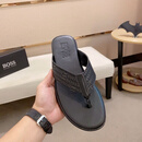 BOSS新款人字拖男2025夏季新经典款男拖鞋时尚潮流个性轻便防滑 黑色 42 皮鞋码