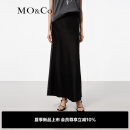 MO&Co.2024夏新品【凉感三醋酸】重工斜裁高腰半身裙MBD2SKT016 黑色 M/165