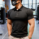 撸铁狗（WORKOUT DOG）健身衣男短袖运动POLO夏季速干显肌肉修身教练上衣 黑色 XXL