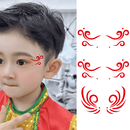 眼尾贴男女孩舞台眼妆贴古风眉心贴儿童眼角脸部化妆防水彩绘贴纸 主图款眼尾花钿5张