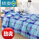 纯棉被套学生宿舍单人专用棉被罩单件150x200军绿纯色格子 多彩蓝【全棉】 单件被套：150x200cm