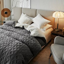 Erwin Rommel塔芙绒+羊羔绒多功能被套毯子 毛毯盖毯 秋冬保暖双层加绒多功能 被套毯-灰色-塔芙绒+羊羔绒 200x230cm-约4.5斤