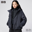 优衣库合作款/女装男装PUFFTECH空气棉服连帽外套/秋冬新款480064 08 深灰色 M