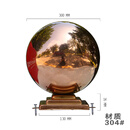 臣祥定制304不锈钢圆球带座空心球大门柱子装饰球方座带球围墙球托座 300MM圆球13CM方底座 304玫瑰金