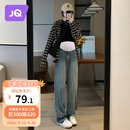 婧麒（JOYNCLEON）孕妇裤春秋休闲外穿打底阔腿牛仔裤小个子 复古蓝XL jyk26751