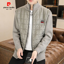 皮尔卡丹（pierre cardin）立领毛衣外套男士冬季加绒加厚款潮流休闲针织开衫男保暖2022新款 2061-浅灰色 3XL