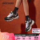 斯凯奇（Skechers）女鞋经典熊猫鞋老爹鞋蕾丝厚底小白鞋运动鞋11959黑色/白色36