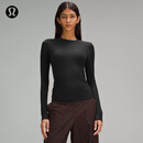 lululemon丨Nulu 女士圆领长袖 T 恤 LW3HPRS 黑色 S