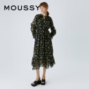 moussy 【欧阳娜娜同款】24秋季女装新款度假连衣裙028GAH30-6140 025花纹黑色 00002/M