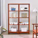 苏汀小镇红木家具非洲花梨（学名：刺猬紫檀）书架书橱架组合实木新中式茶叶架陈列架展示柜多层置物架M 一对：长128*宽32*高178cm