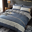 谷蝶纯棉四件套100全棉床上用品床单被套单双人被罩床上4件套2023新款 绅士 枕套颜色两种随机 1.2米宽床：适合150X200cm被子