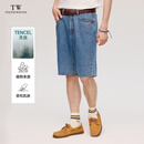 Teenie Weenie小熊男装简约牛仔短裤男夏季休闲裤子运动五分裤 蓝色 M 170