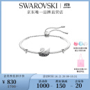 施华洛世奇（SWAROVSKI）黑白渐变天鹅 SWAN PAVE 女手镯生日礼物女 镀白金色 5614119