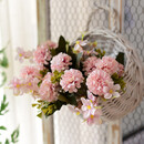 可之源壁挂假花挂墙装饰小清新墙面上挂件仿真塑料花篮客厅墙壁室内干花 花篮+香芋绣球粉色 大