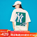 MLB老花立体印花logo短袖3ATSM3033-50WHS-M纽约洋基队/米白色