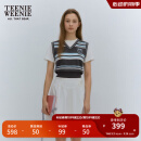 Teenie Weenie小熊2024年夏季新款假两件学院风针织短袖薄款女 深灰色 160/S