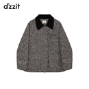 DZZIT地素棉服2024冬季新款粗花呢精致小香设计女3I4H2714A 黑色 S