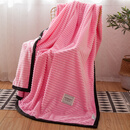 细彩小毛毯被子加厚办公室空调午睡午休小毯子珊瑚绒法兰绒毯盖毯 浪漫粉-单层 100X120厘米