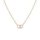 卡地亚（Cartier ）LOVE系列 18K玫瑰金色双环扣环项链 B7212300